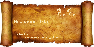 Neubauer Ida névjegykártya